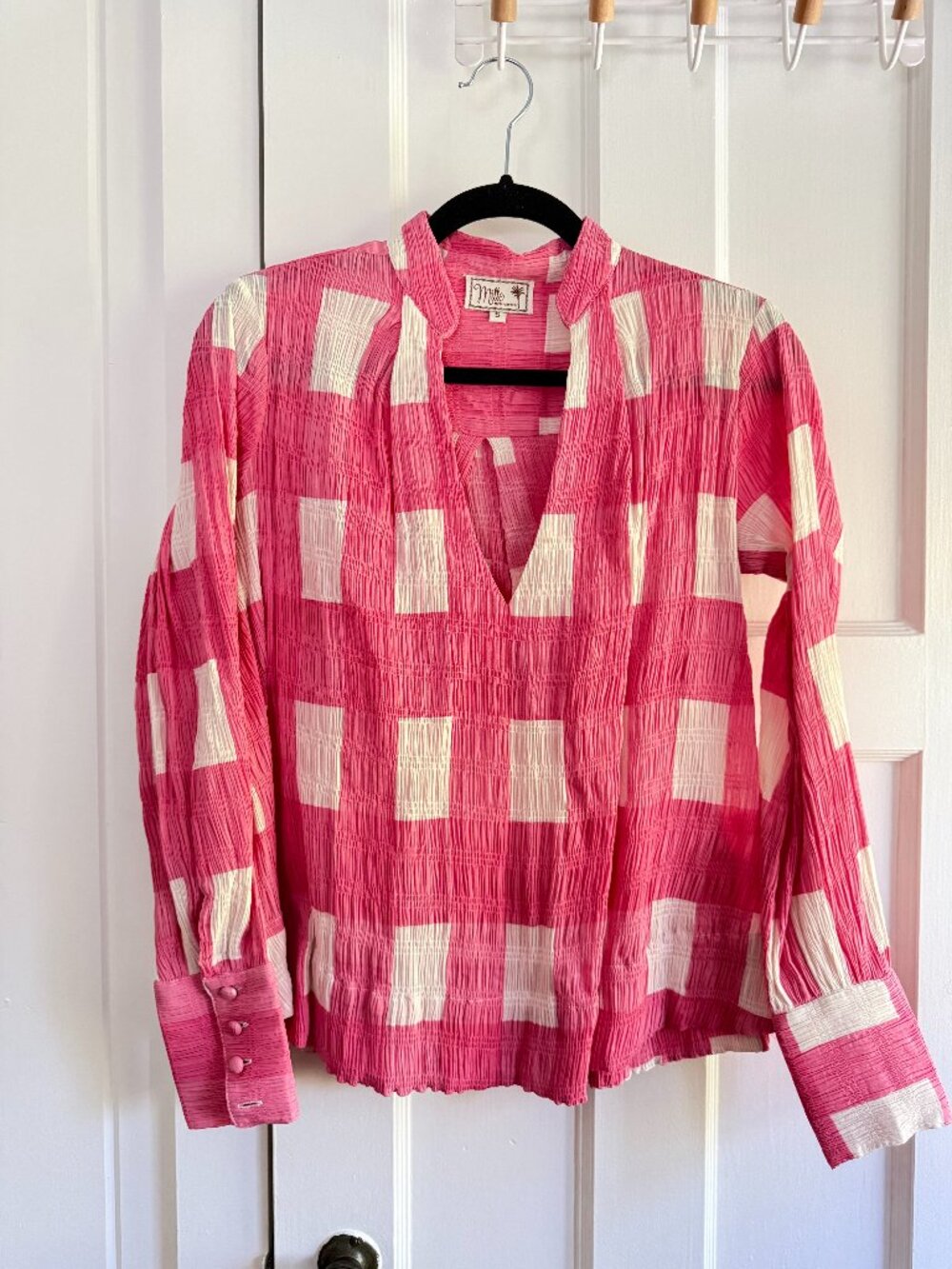 Mille Blouse pink and white check